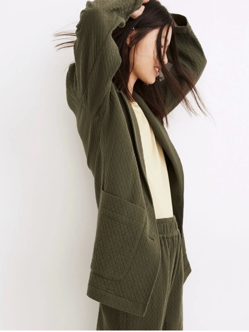 Madewell Quilted Diamond Jacquard Blazer / Jacket